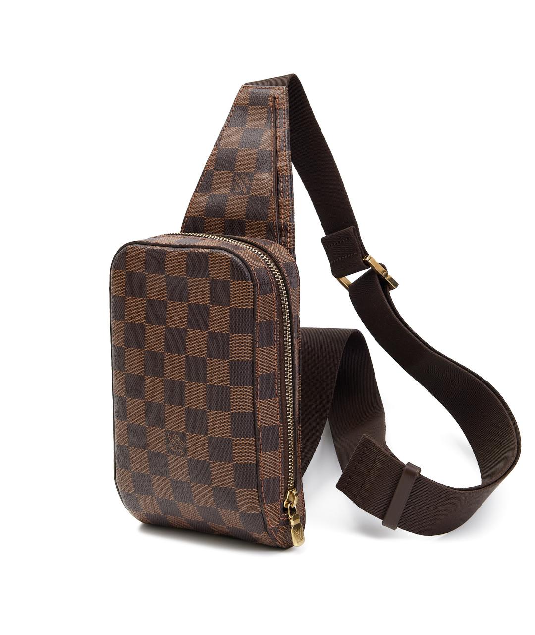 LOUIS VUITTON Коричневая кожаная сумка на плечо, фото 3