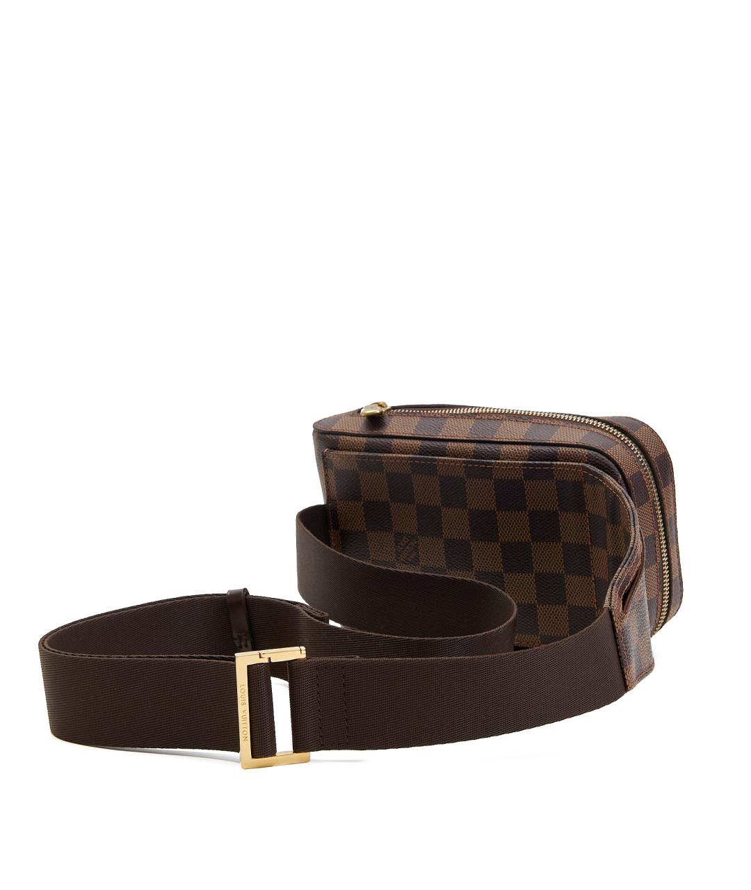 LOUIS VUITTON Коричневая кожаная сумка на плечо, фото 5