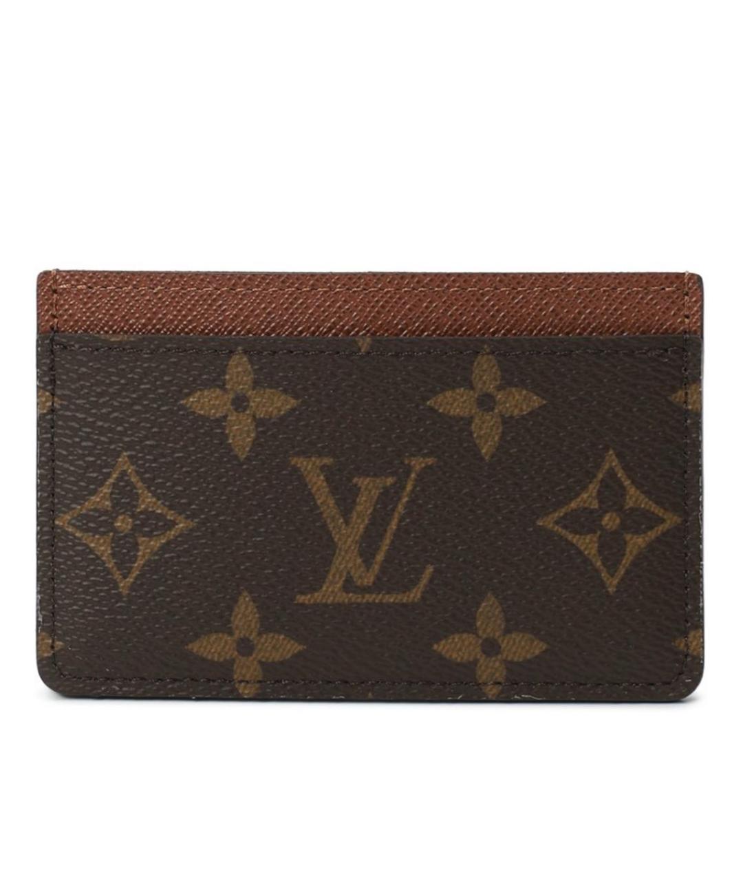 LOUIS VUITTON Коричневый кожаный кардхолдер, фото 1