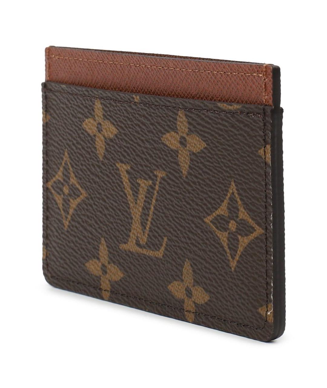 LOUIS VUITTON Коричневый кожаный кардхолдер, фото 2