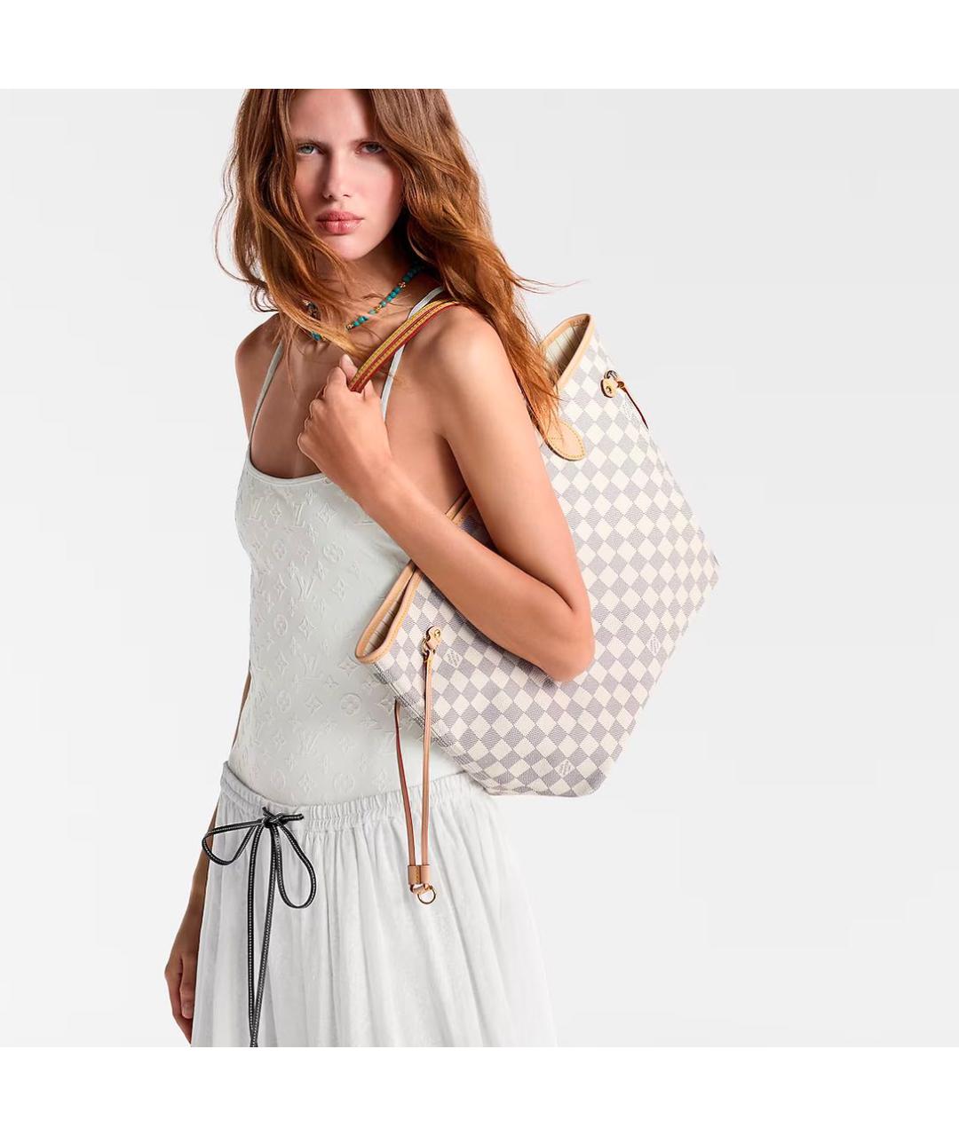 LOUIS VUITTON Белая сумка тоут из искусственной кожи, фото 4