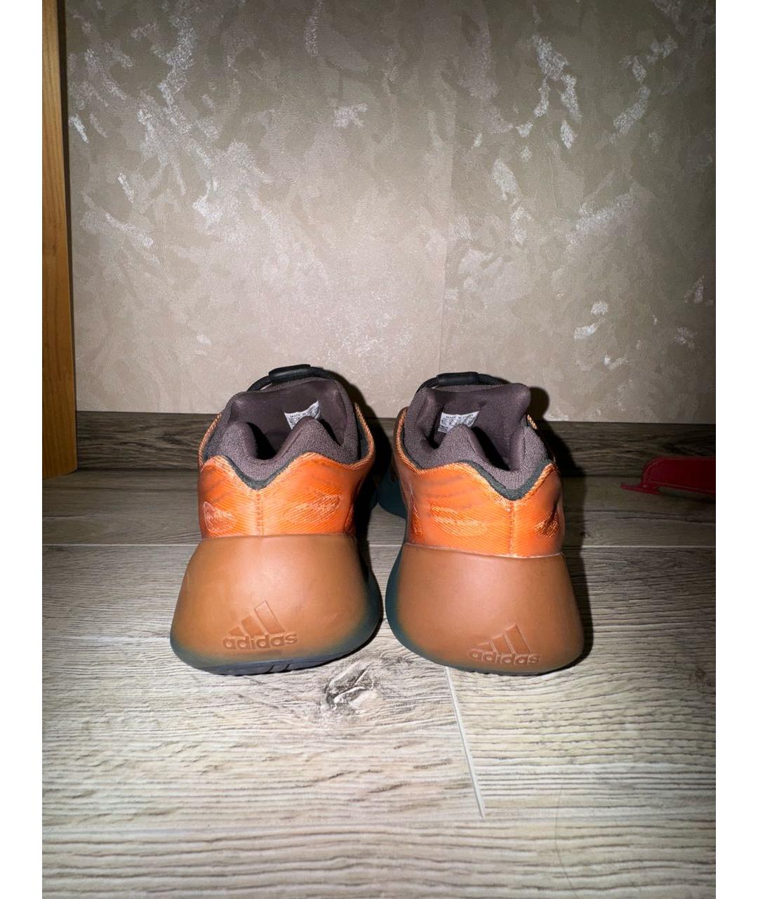 ADIDAS YEEZY Оранжевое текстильные низкие кроссовки / кеды, фото 4