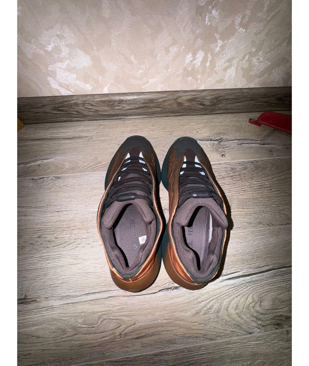 ADIDAS YEEZY Оранжевое текстильные низкие кроссовки / кеды, фото 3