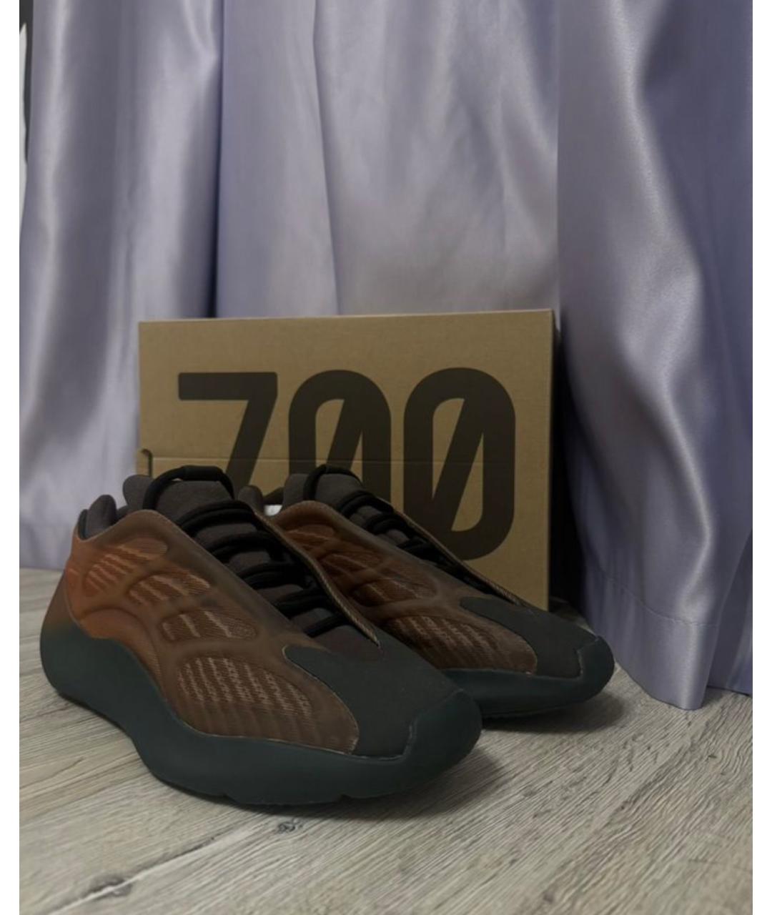 ADIDAS YEEZY Оранжевое текстильные низкие кроссовки / кеды, фото 7