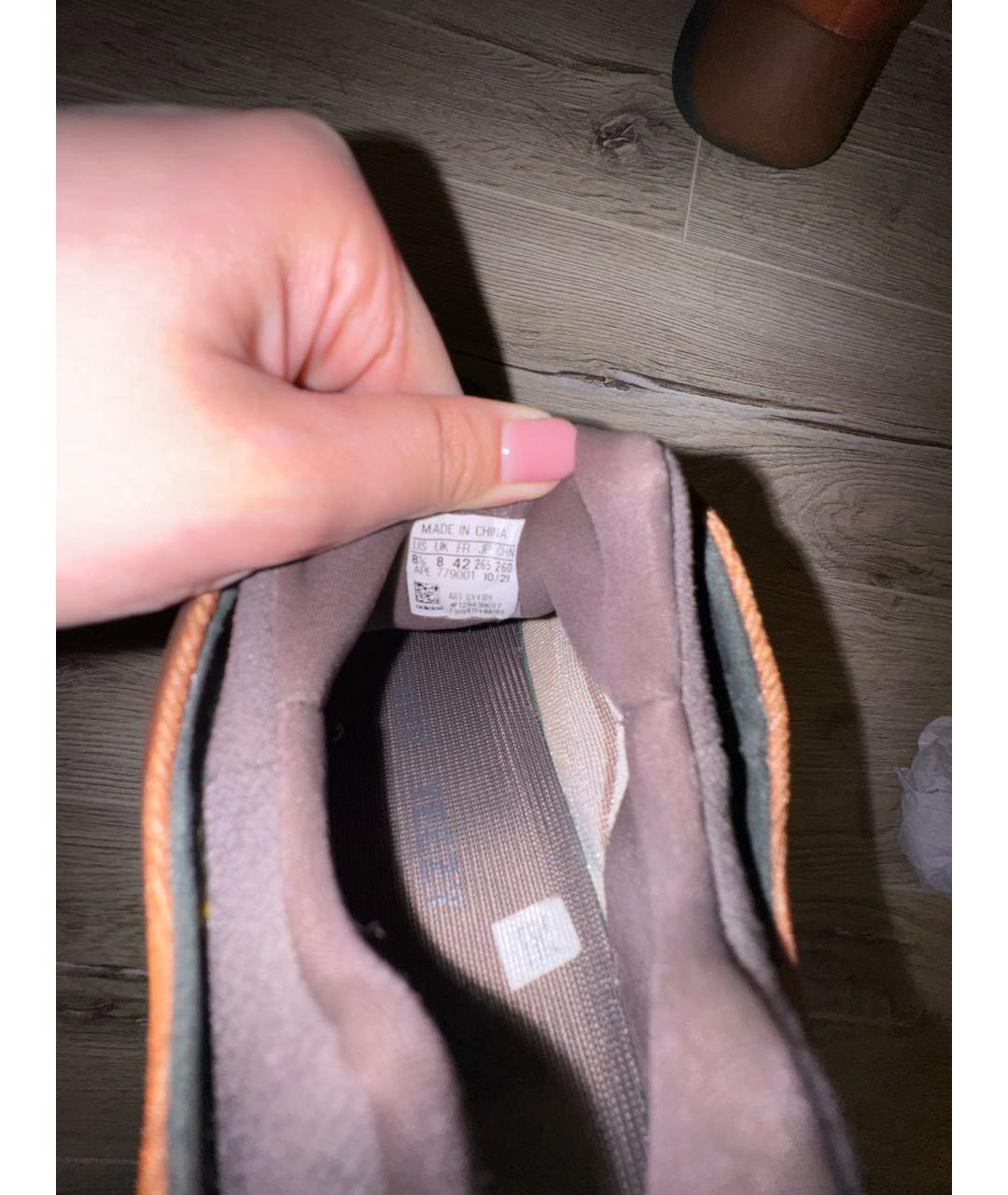 ADIDAS YEEZY Оранжевое текстильные низкие кроссовки / кеды, фото 5