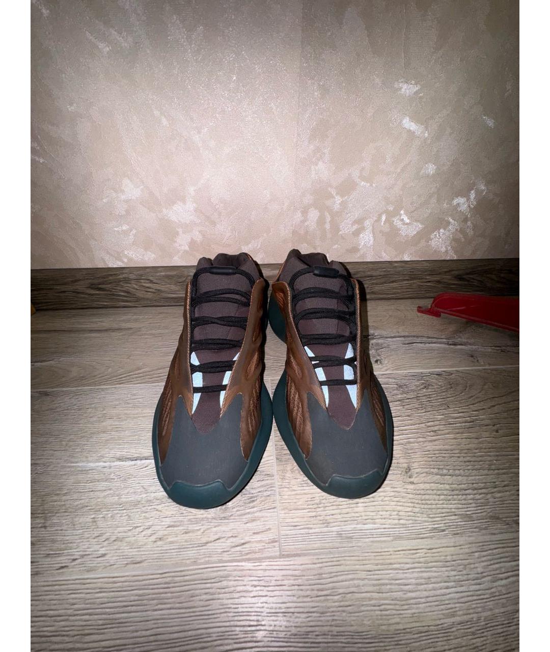 ADIDAS YEEZY Оранжевое текстильные низкие кроссовки / кеды, фото 2