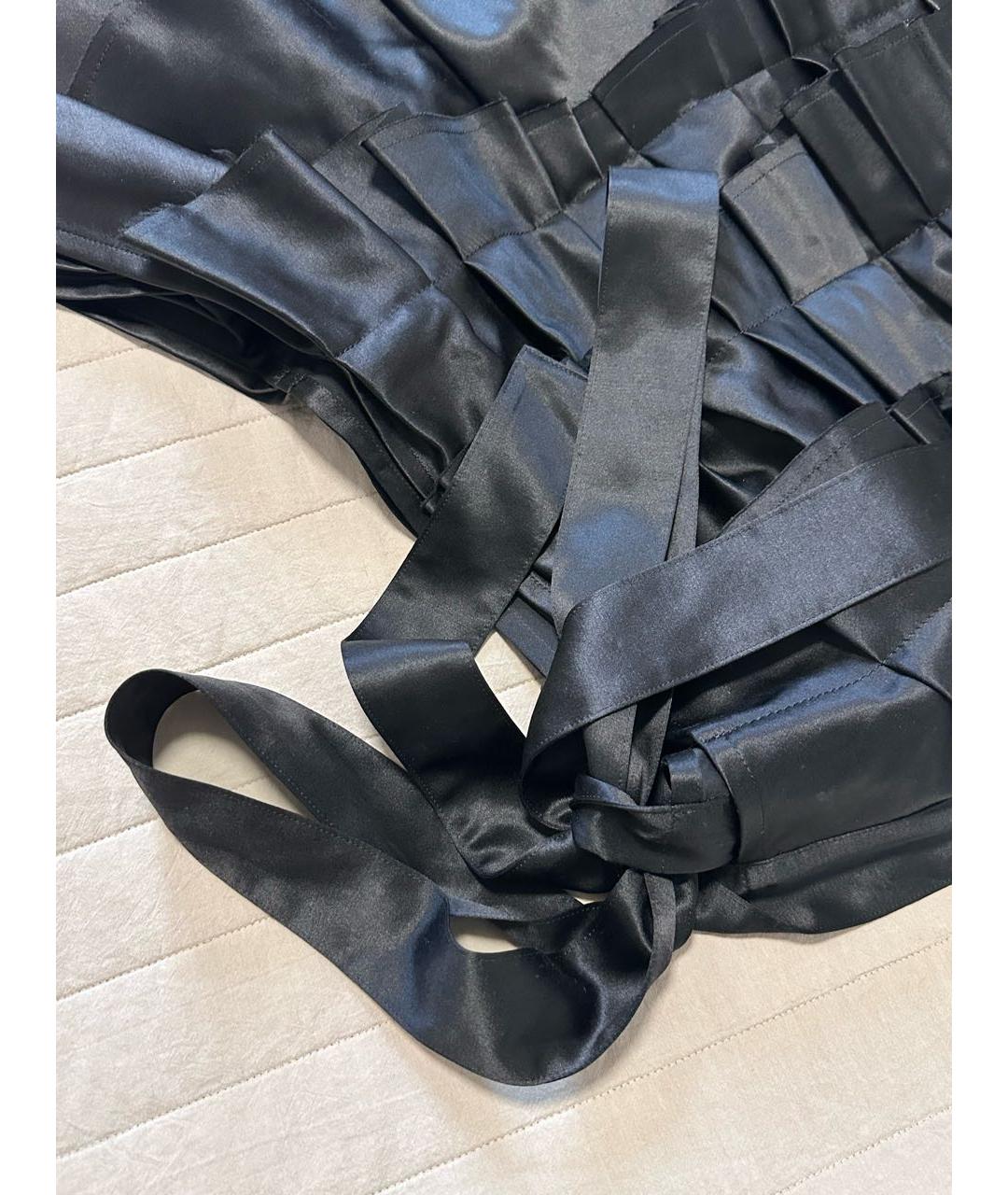 COMME DES GARÇONS Черная атласная юбка миди, фото 5