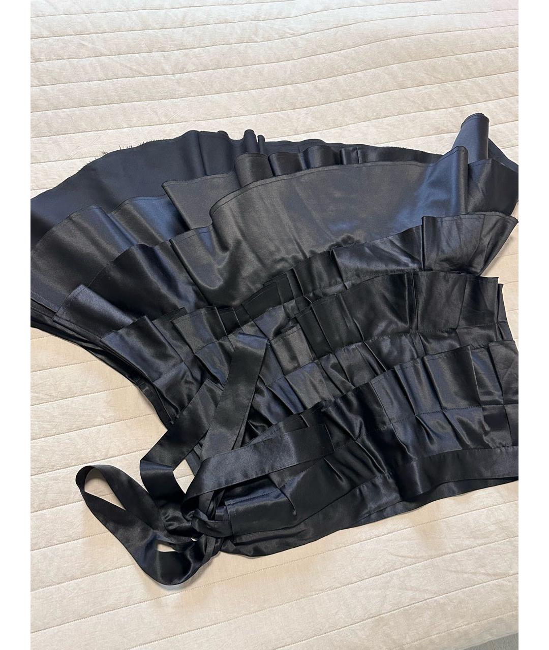 COMME DES GARÇONS Черная атласная юбка миди, фото 6