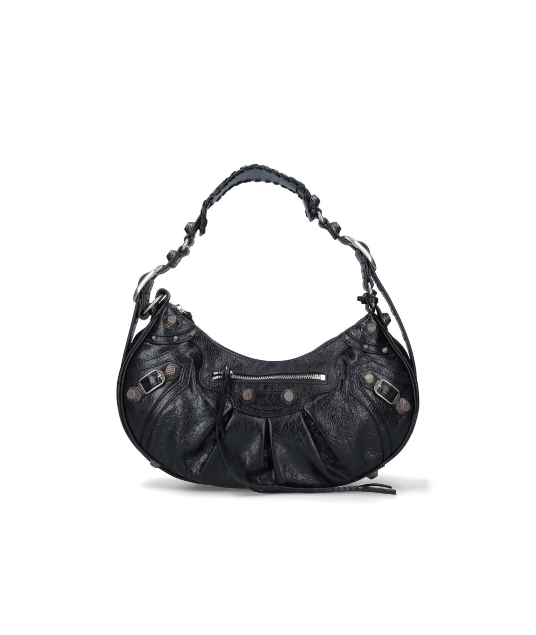 BALENCIAGA Черная кожаная сумка тоут, фото 1