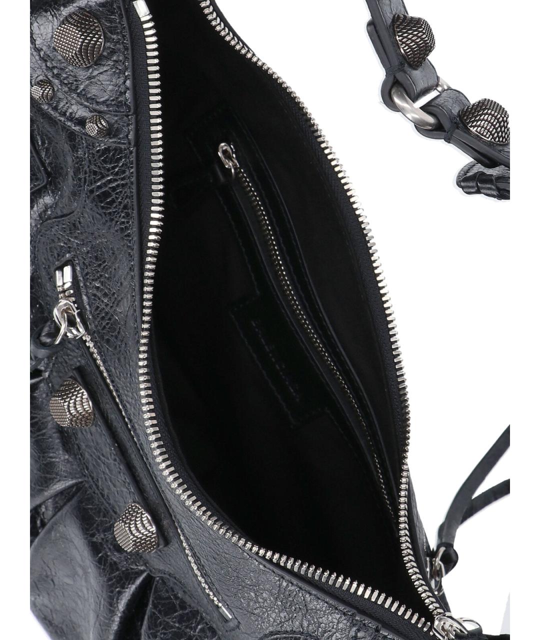 BALENCIAGA Черная кожаная сумка тоут, фото 4