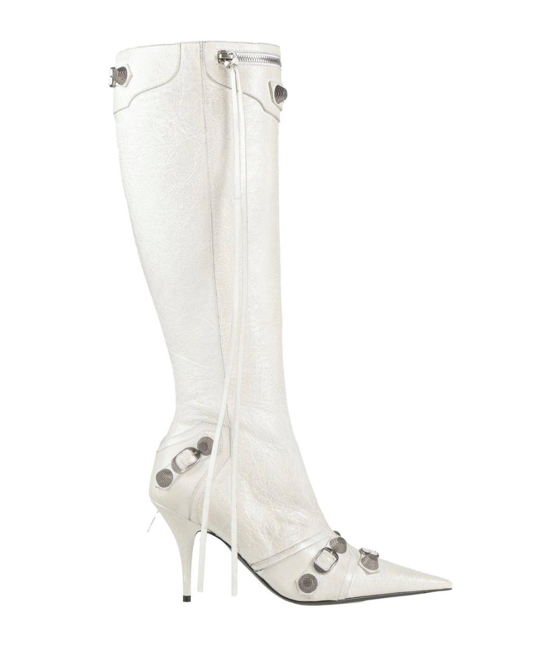 BALENCIAGA Белые кожаные сапоги, фото 1