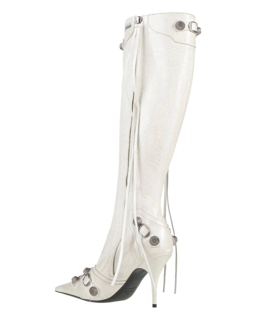 BALENCIAGA Белые кожаные сапоги, фото 4