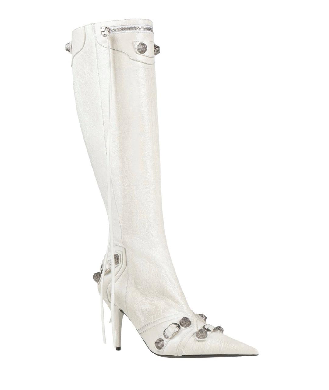 BALENCIAGA Белые кожаные сапоги, фото 2