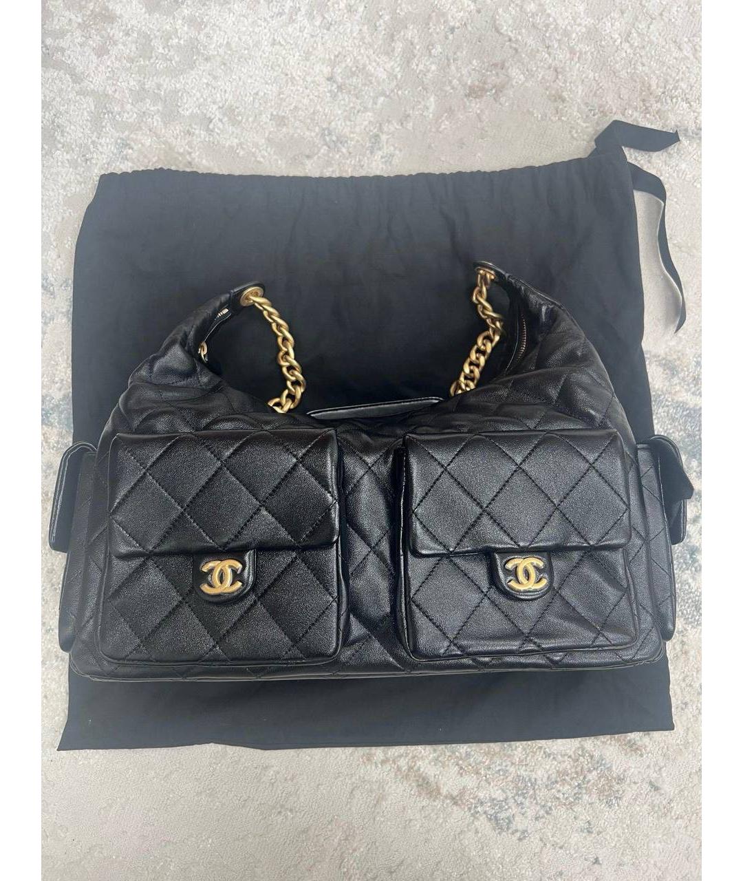 CHANEL Черная кожаная сумка тоут, фото 2