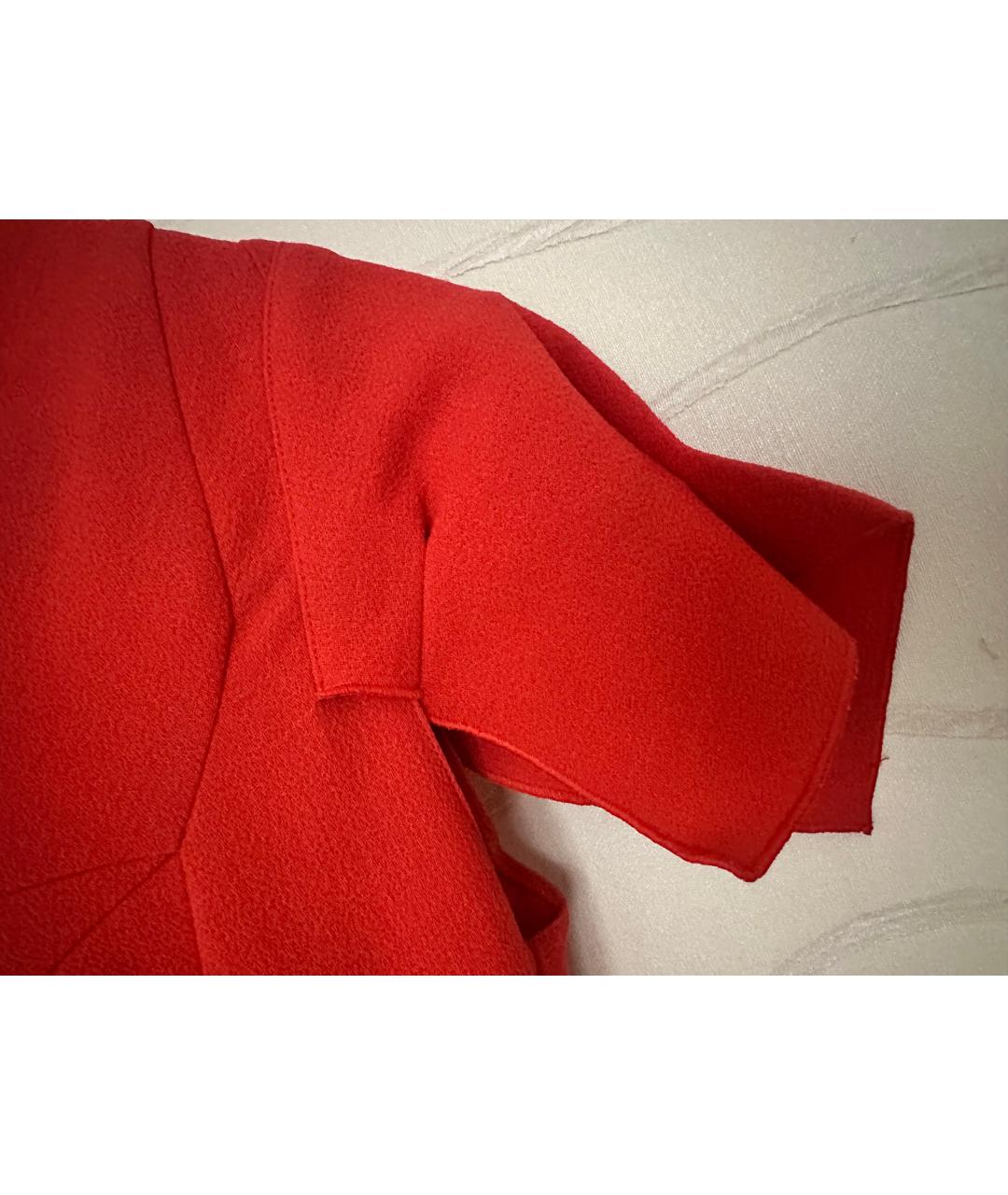 ROLAND MOURET Красное шерстяное коктейльное платье, фото 3