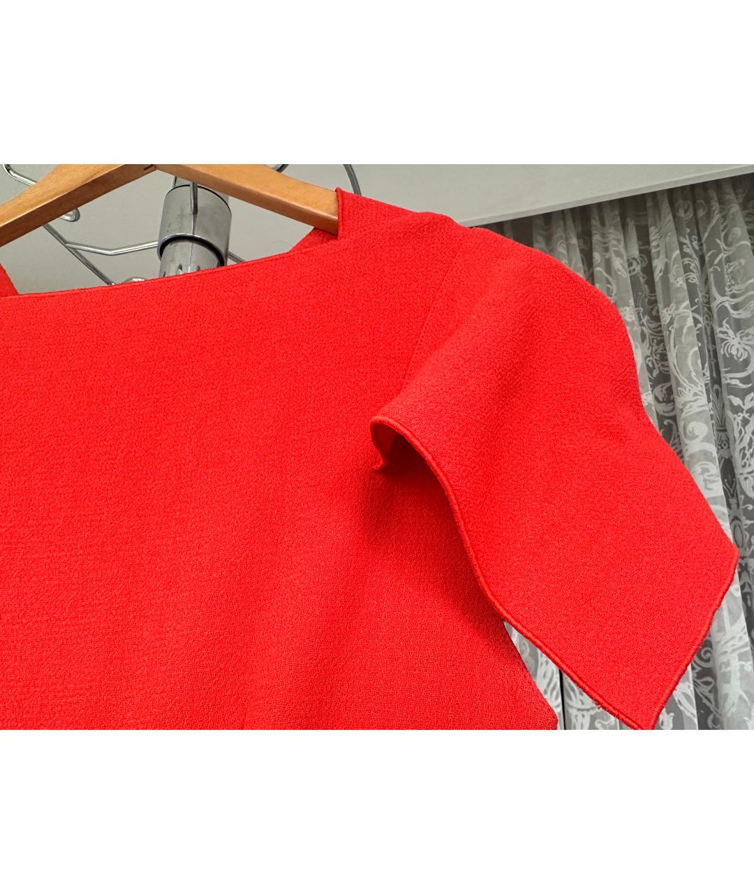 ROLAND MOURET Красное шерстяное коктейльное платье, фото 7