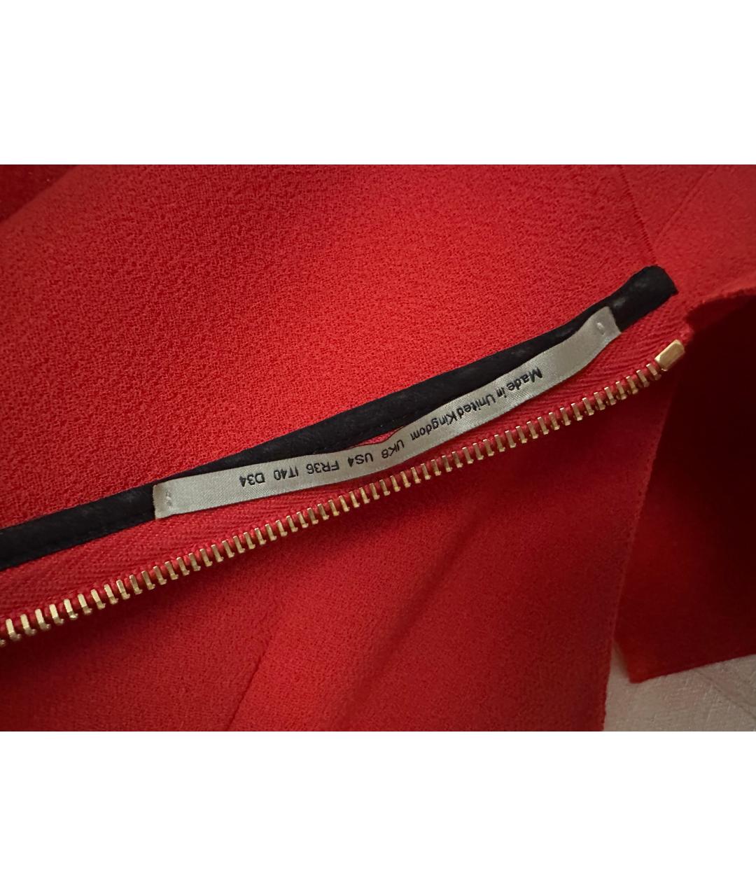 ROLAND MOURET Красное шерстяное коктейльное платье, фото 6