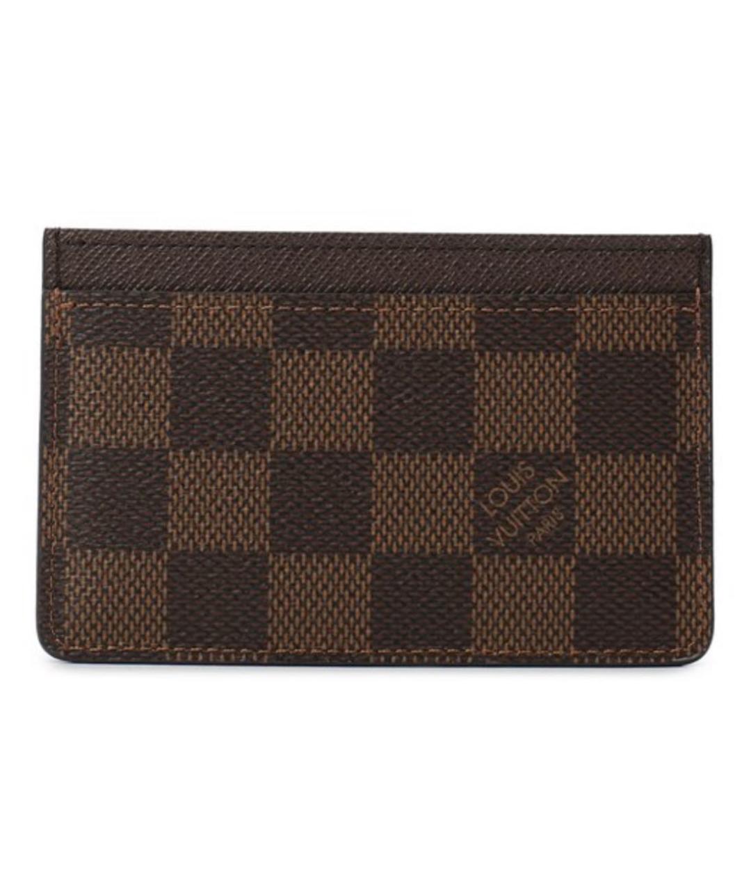 LOUIS VUITTON Коричневый кожаный кардхолдер, фото 1