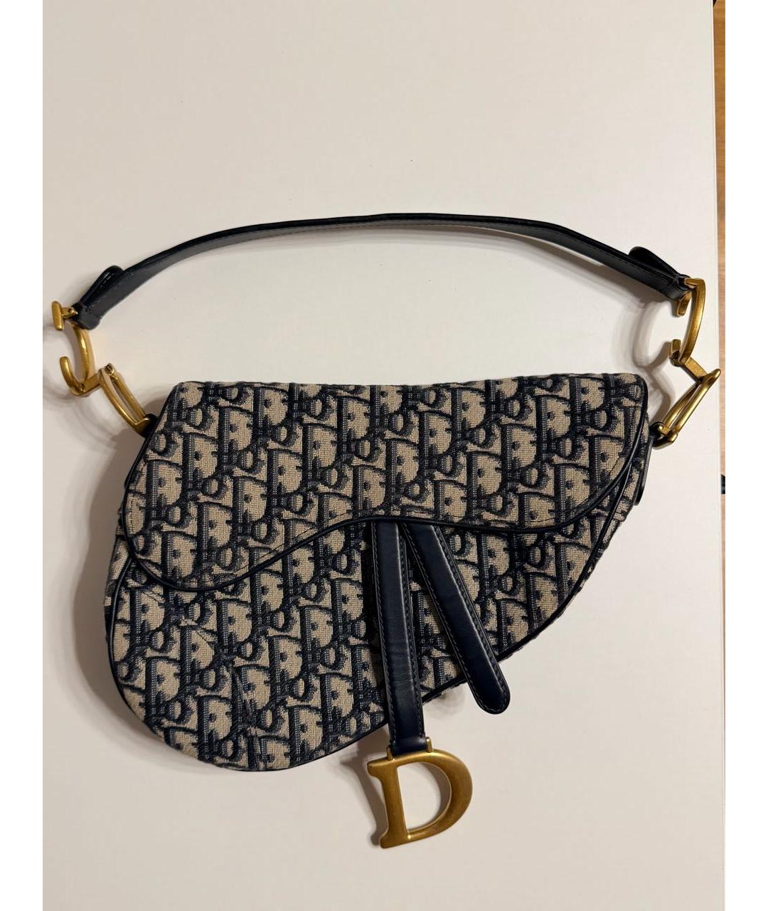 CHRISTIAN DIOR Синяя жаккардовая сумка с короткими ручками, фото 7