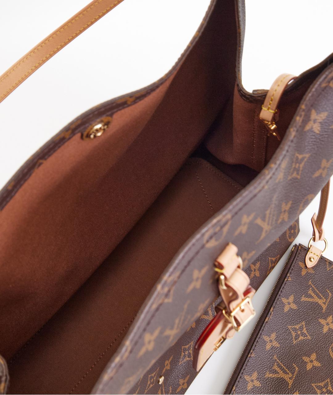 LOUIS VUITTON Коричневая кожаная сумка тоут, фото 5