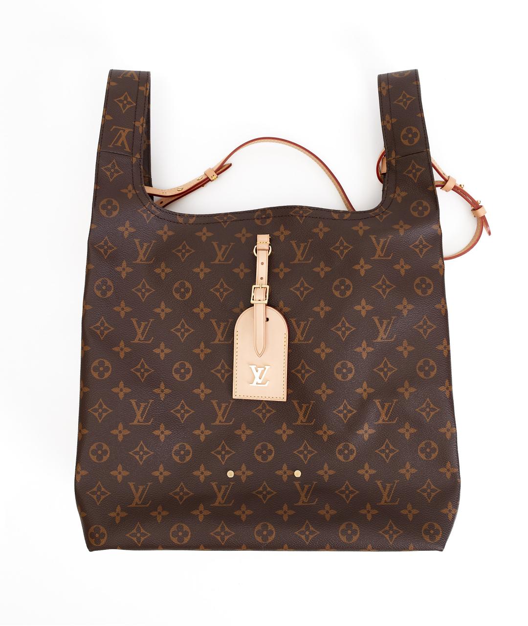 LOUIS VUITTON Коричневая кожаная сумка тоут, фото 6