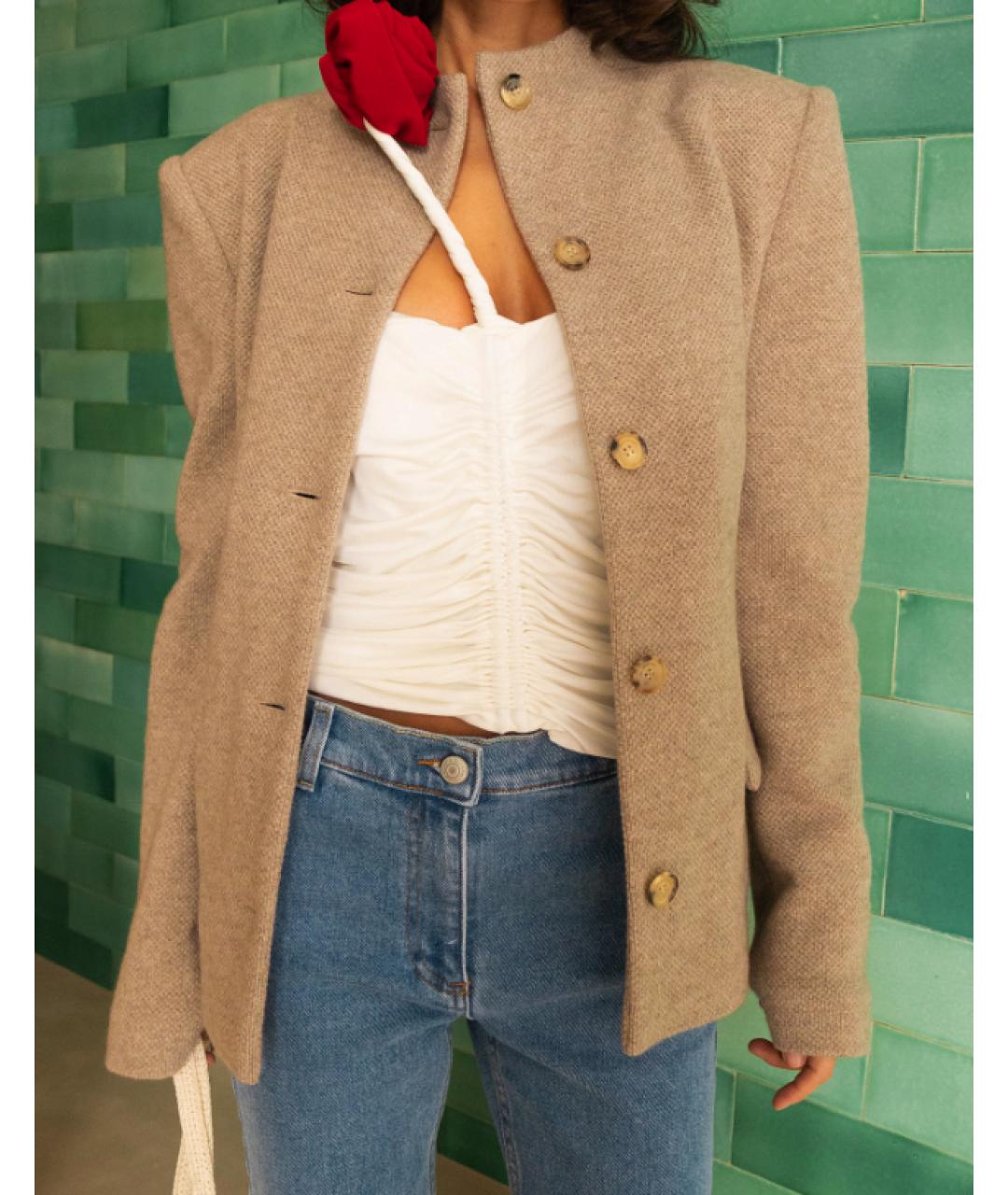 MAGDA BUTRYM Бежевый кашемировый жакет/пиджак, фото 2