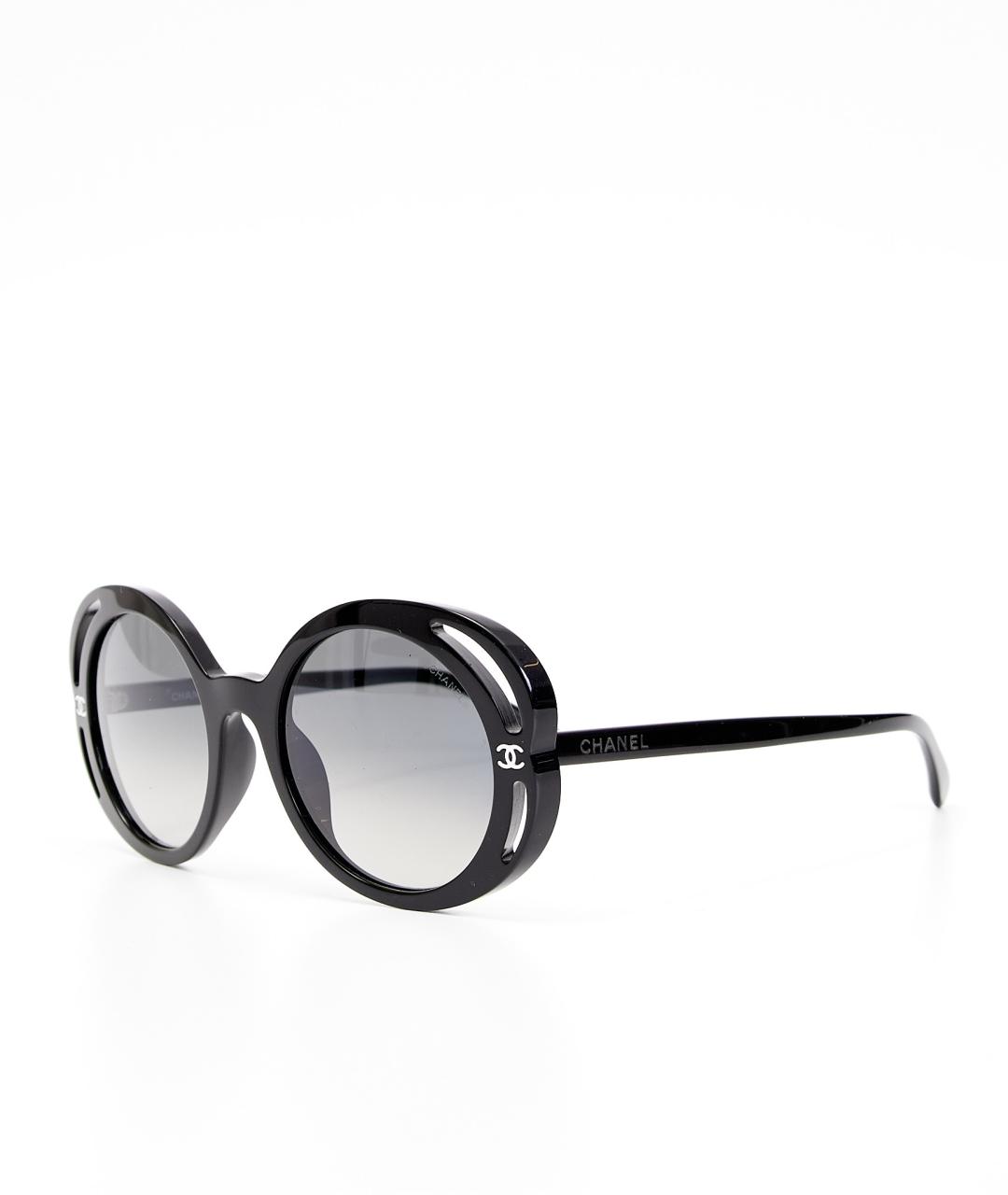 CHANEL Черные пластиковые солнцезащитные очки, фото 2