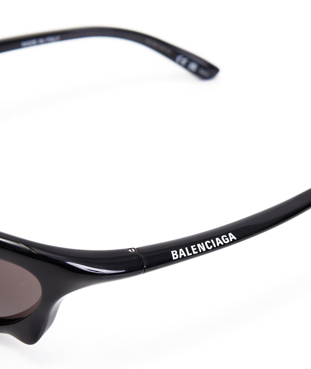 BALENCIAGA Черные пластиковые солнцезащитные очки, фото 4