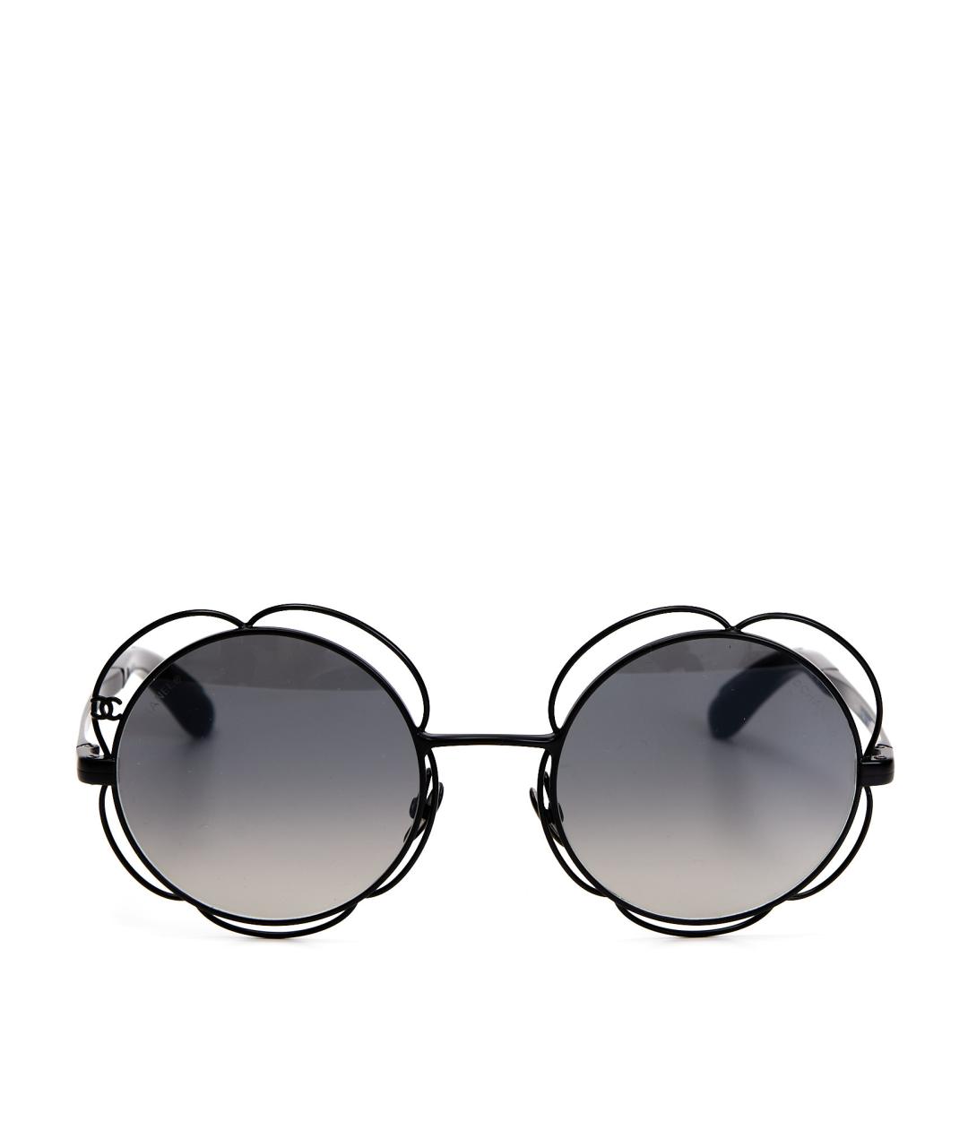 CHANEL Черные металлические солнцезащитные очки, фото 1