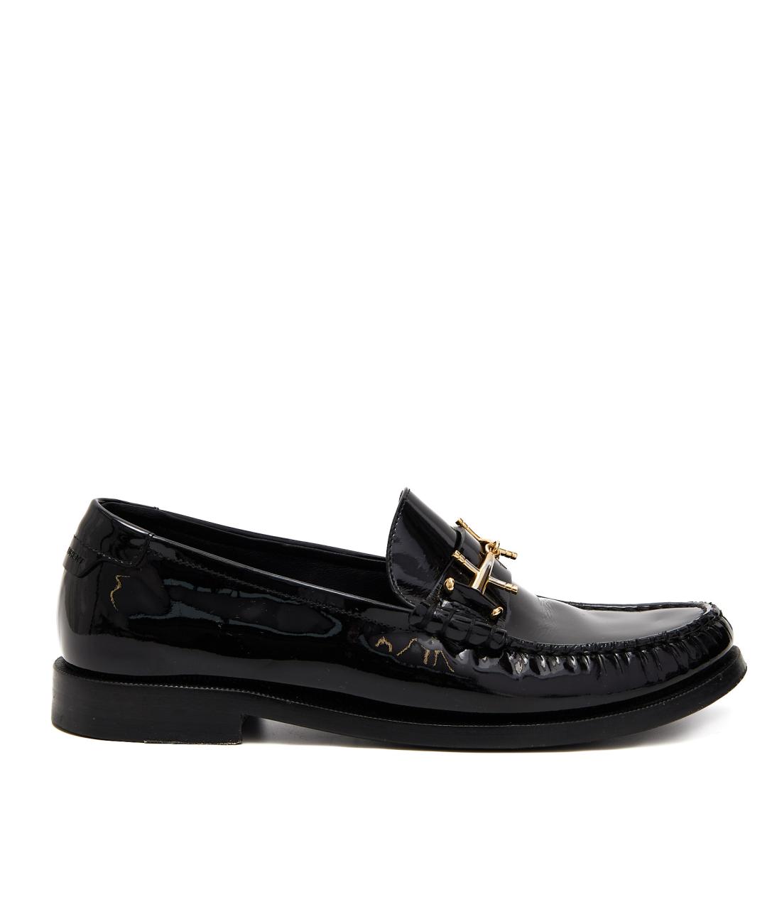 SAINT LAURENT Черные лоферы из лакированной кожи, фото 6