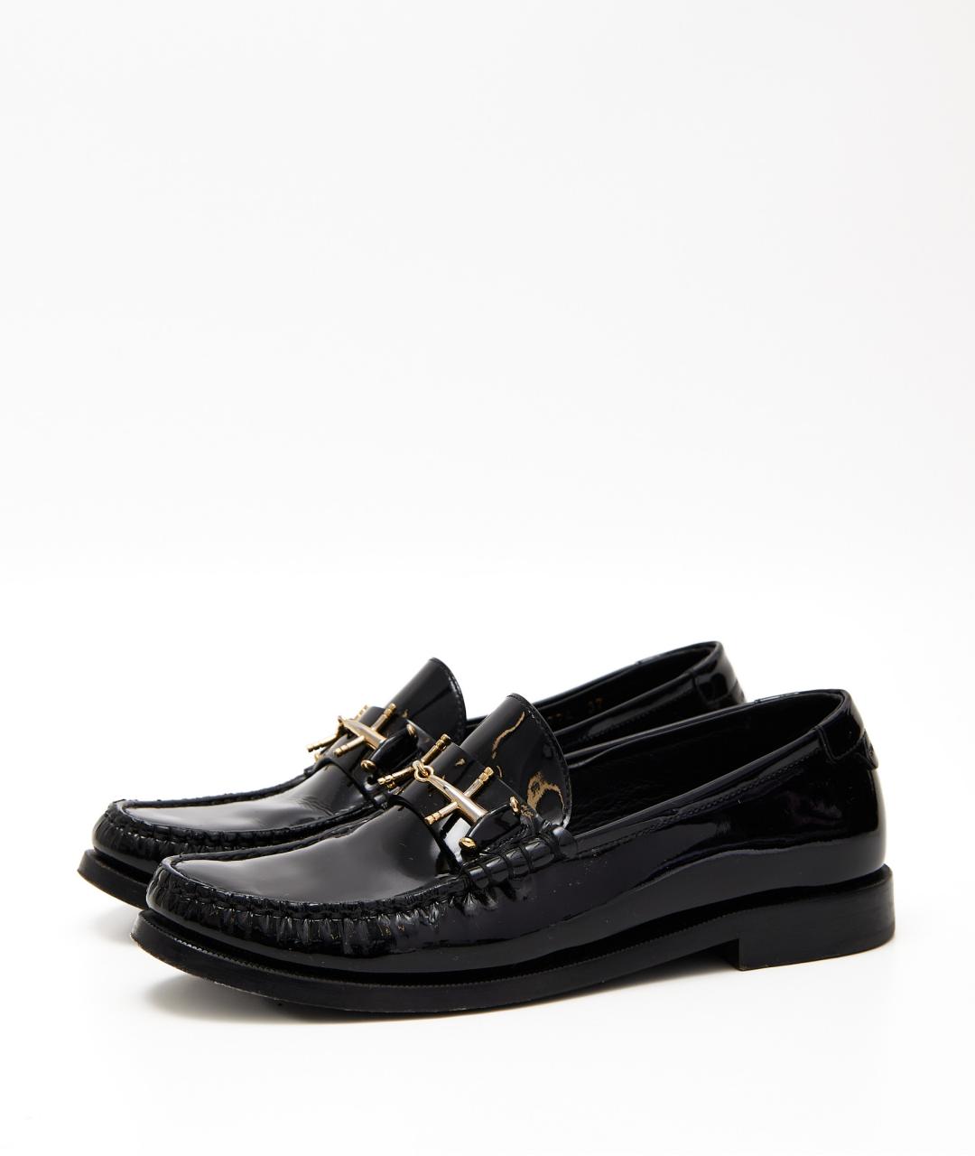 SAINT LAURENT Черные лоферы из лакированной кожи, фото 3