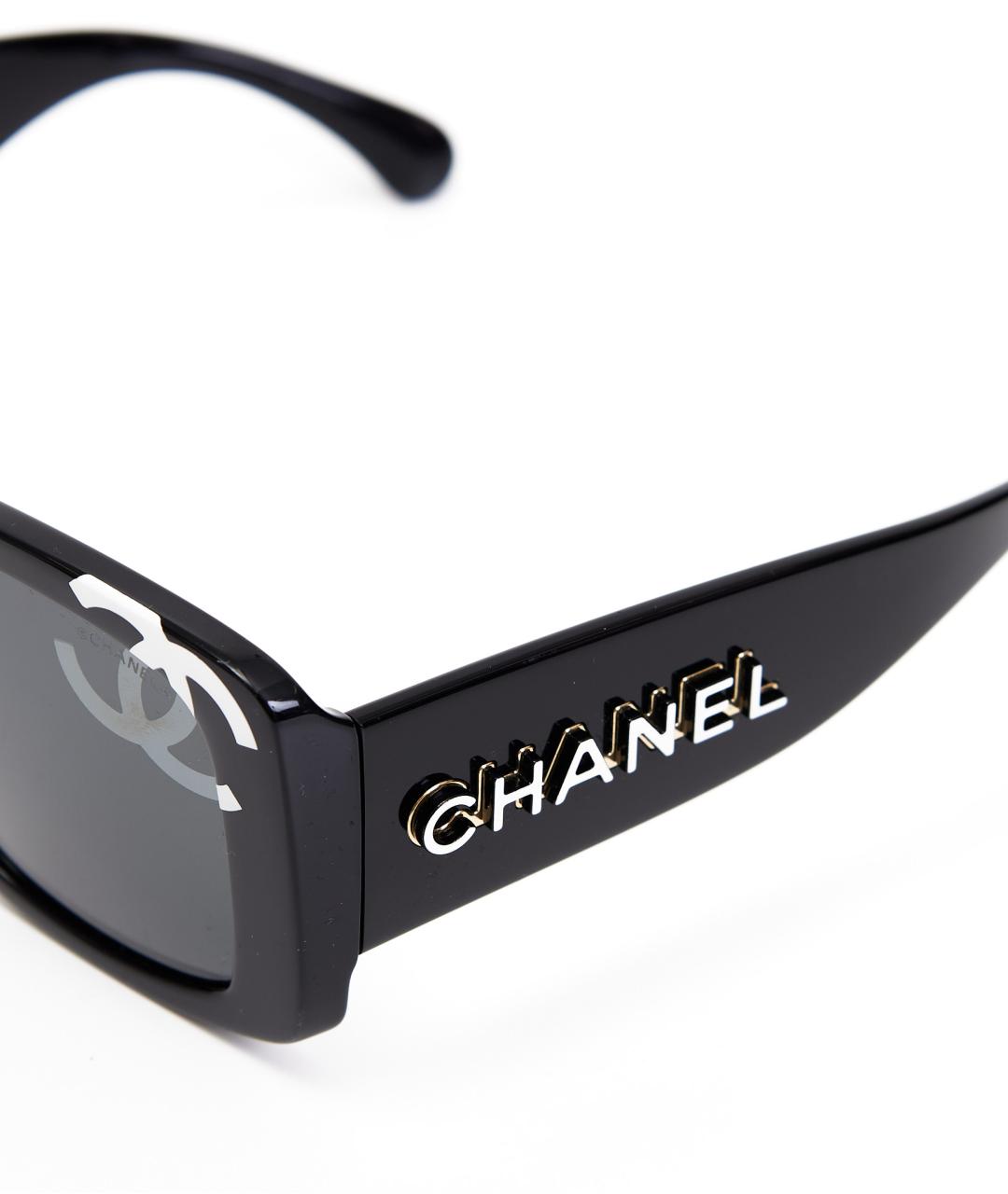 CHANEL Черные пластиковые солнцезащитные очки, фото 4