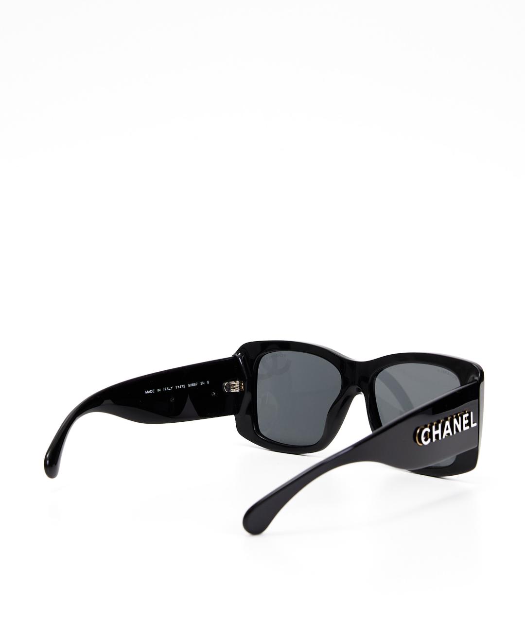 CHANEL Черные пластиковые солнцезащитные очки, фото 3