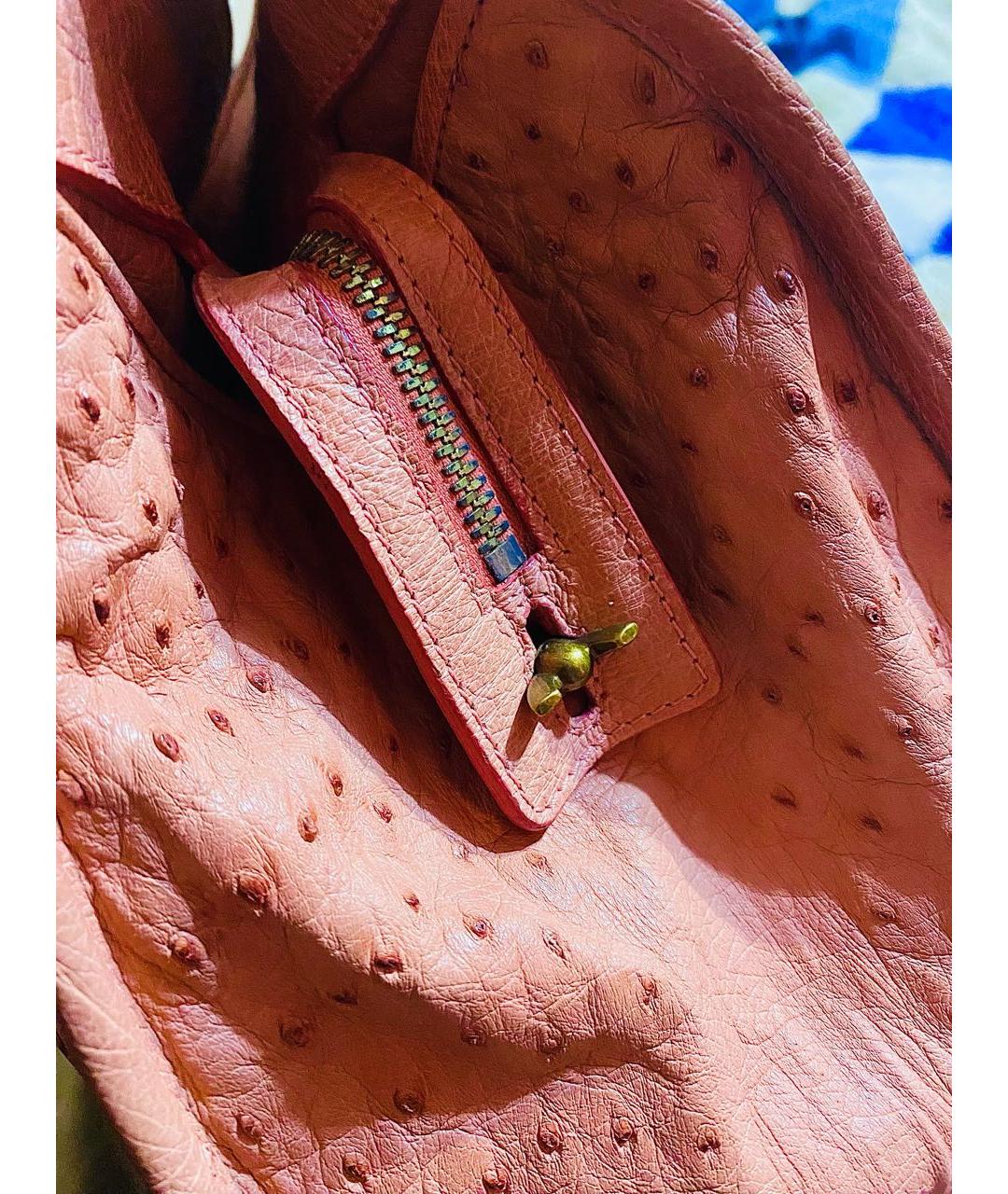 BOTTEGA VENETA Коралловая кожаная дорожная/спортивная сумка, фото 4