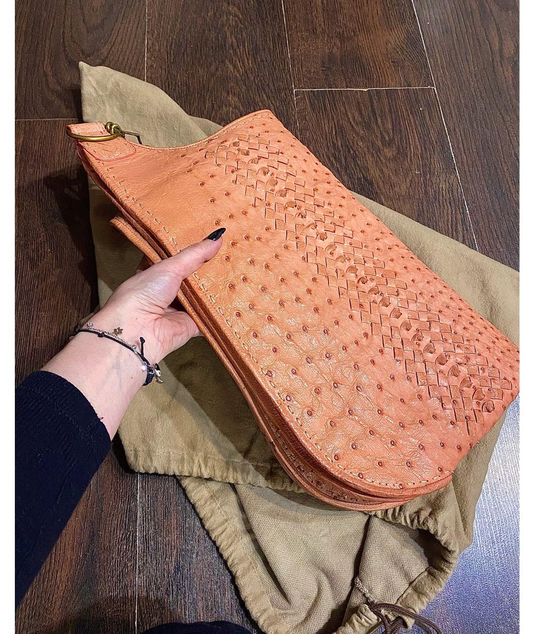 BOTTEGA VENETA Коралловая кожаная дорожная/спортивная сумка, фото 8