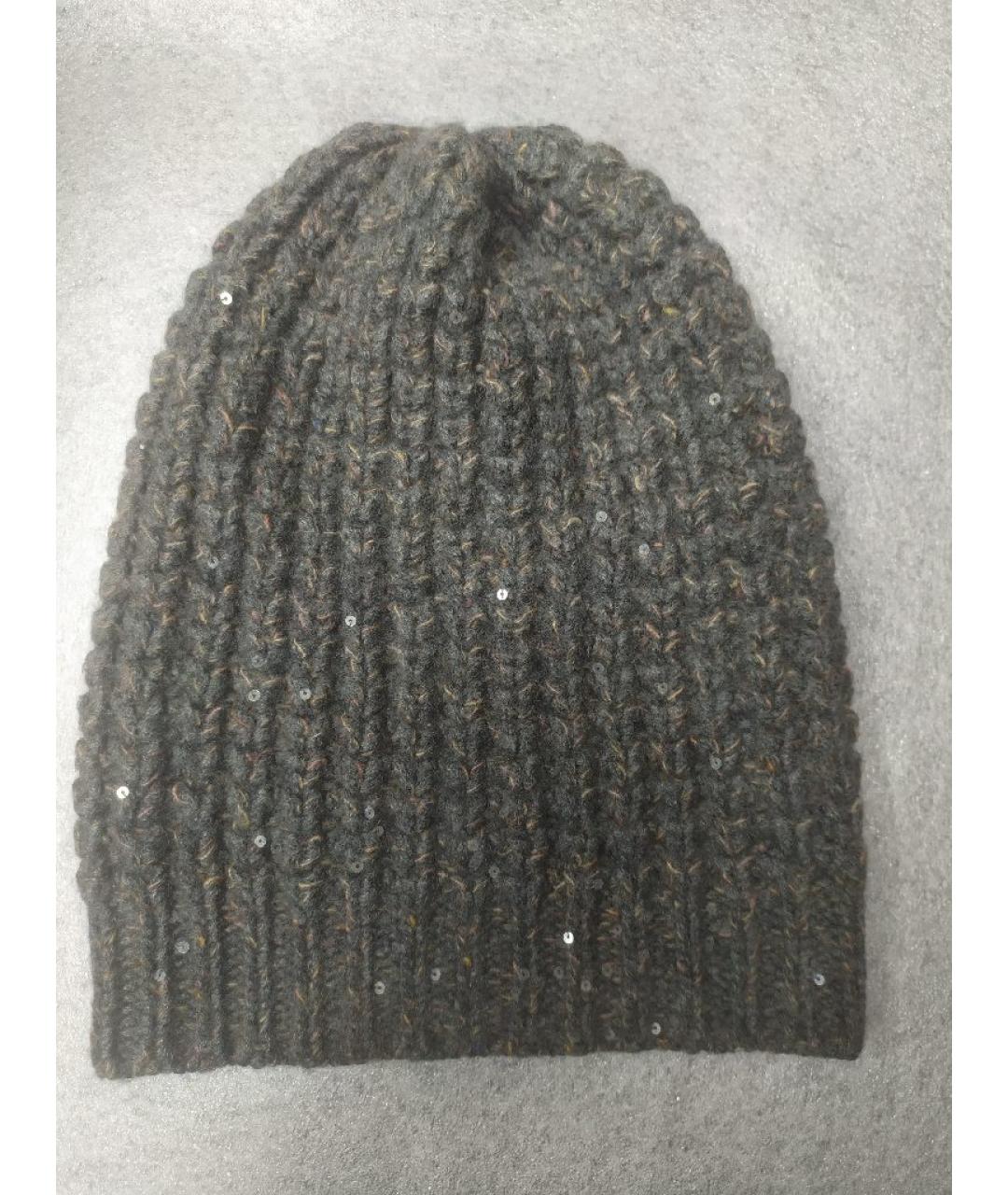 BRUNELLO CUCINELLI Серая кашемировая шапка, фото 5