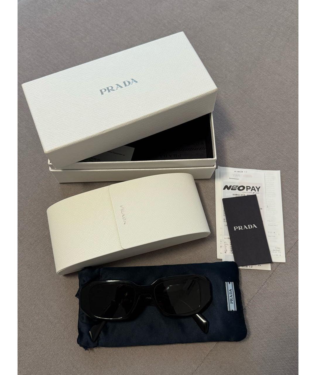 PRADA Черные пластиковые солнцезащитные очки, фото 4