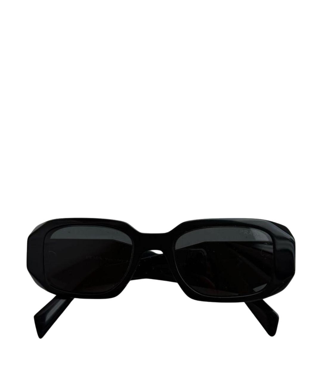 PRADA Черные пластиковые солнцезащитные очки, фото 1