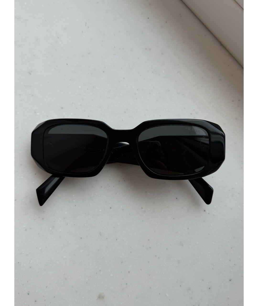 PRADA Черные пластиковые солнцезащитные очки, фото 9
