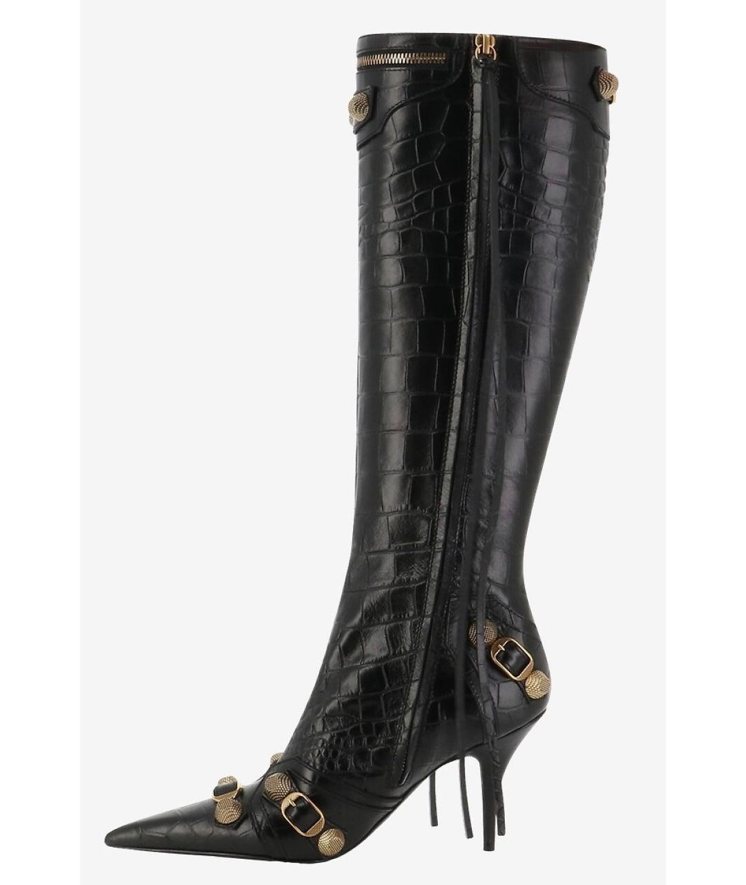 BALENCIAGA Черные кожаные сапоги, фото 5