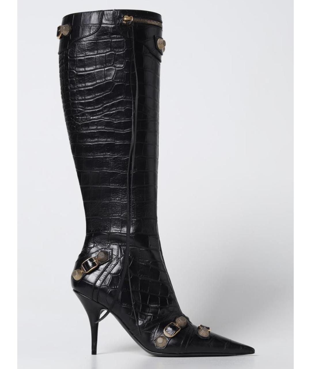 BALENCIAGA Черные кожаные сапоги, фото 3