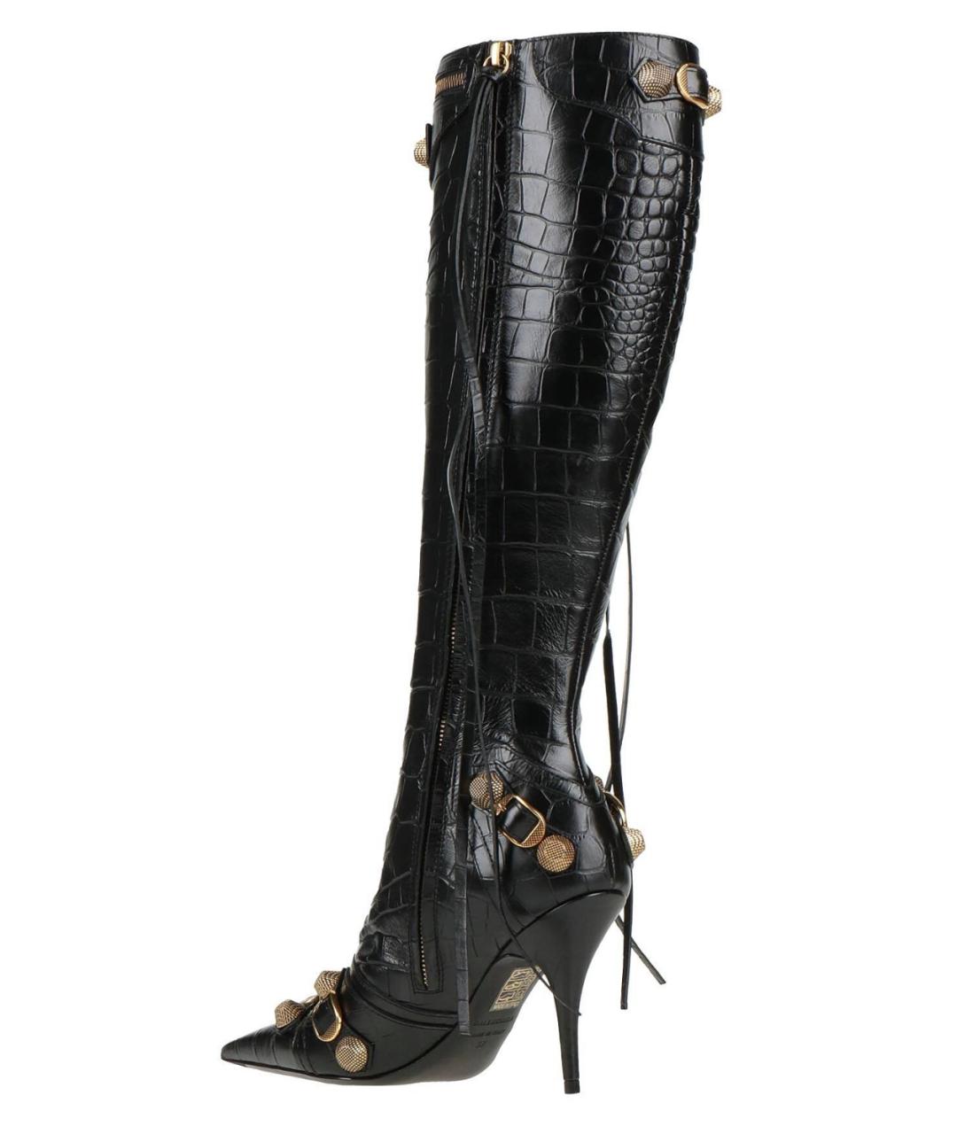 BALENCIAGA Черные кожаные сапоги, фото 2