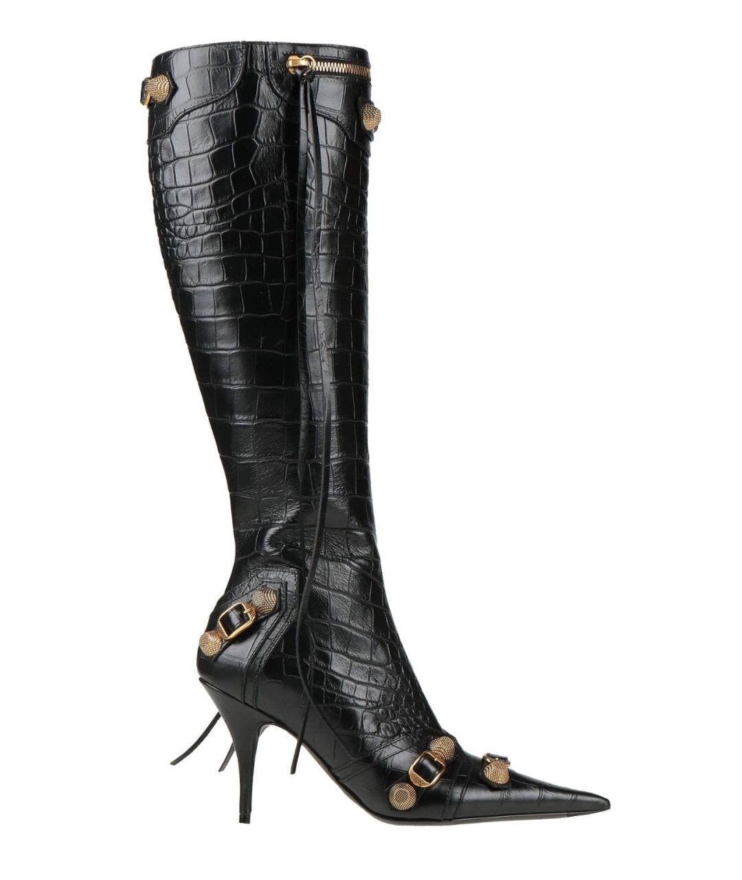 BALENCIAGA Черные кожаные сапоги, фото 1