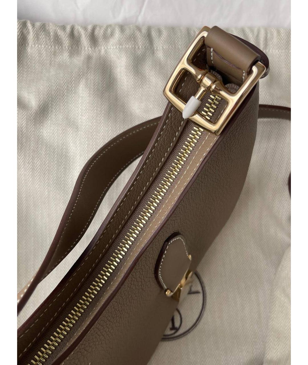 HERMES Коричневая кожаная сумка через плечо, фото 4