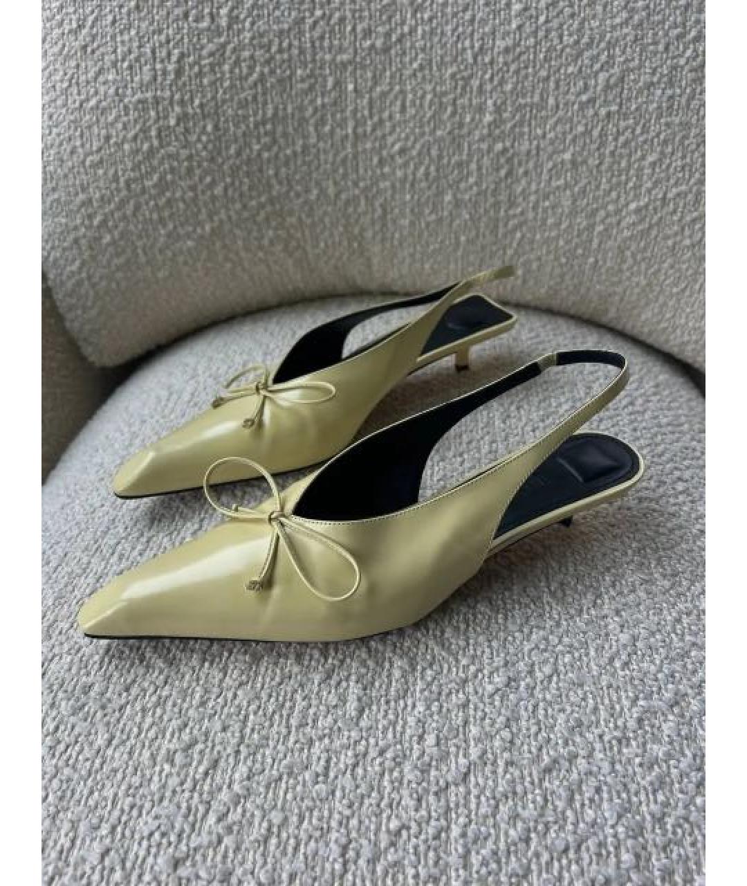 JACQUEMUS Желтые кожаные босоножки, фото 9