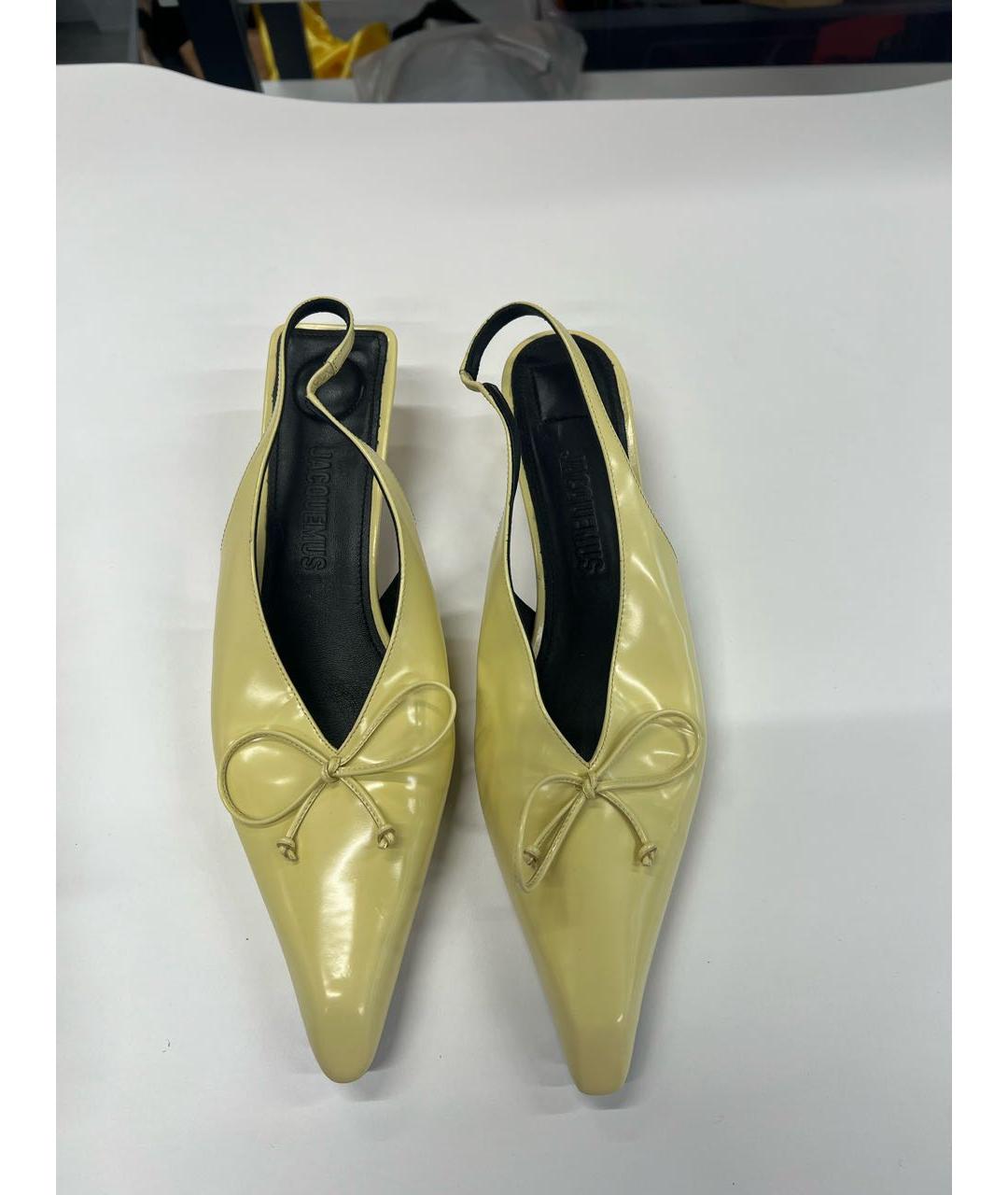 JACQUEMUS Желтые кожаные босоножки, фото 2