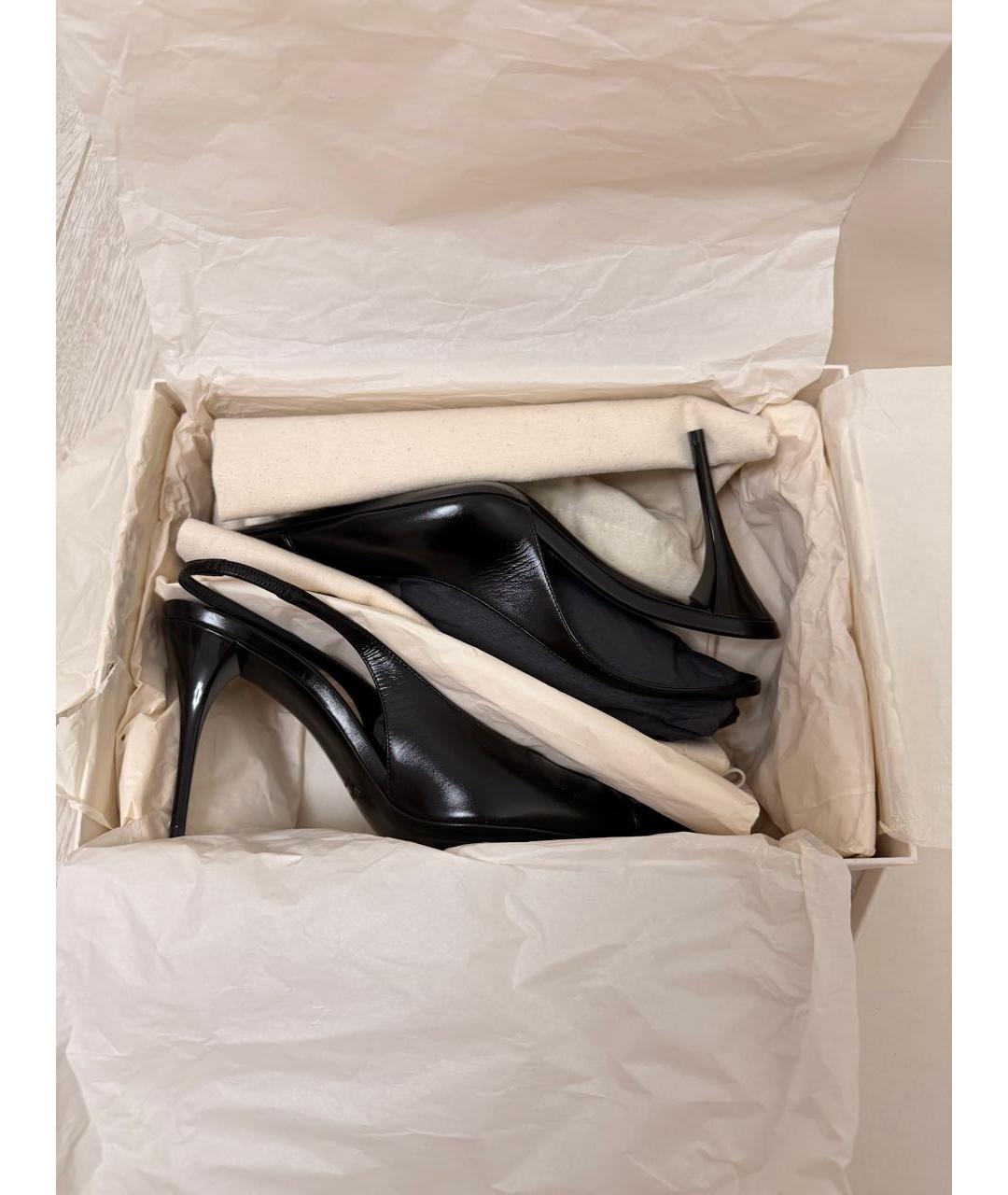SAINT LAURENT Черные кожаные туфли, фото 4
