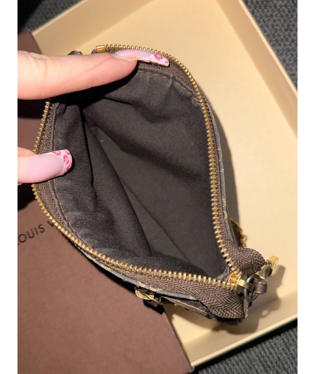 LOUIS VUITTON Коричневая деним сумка с короткими ручками, фото 3