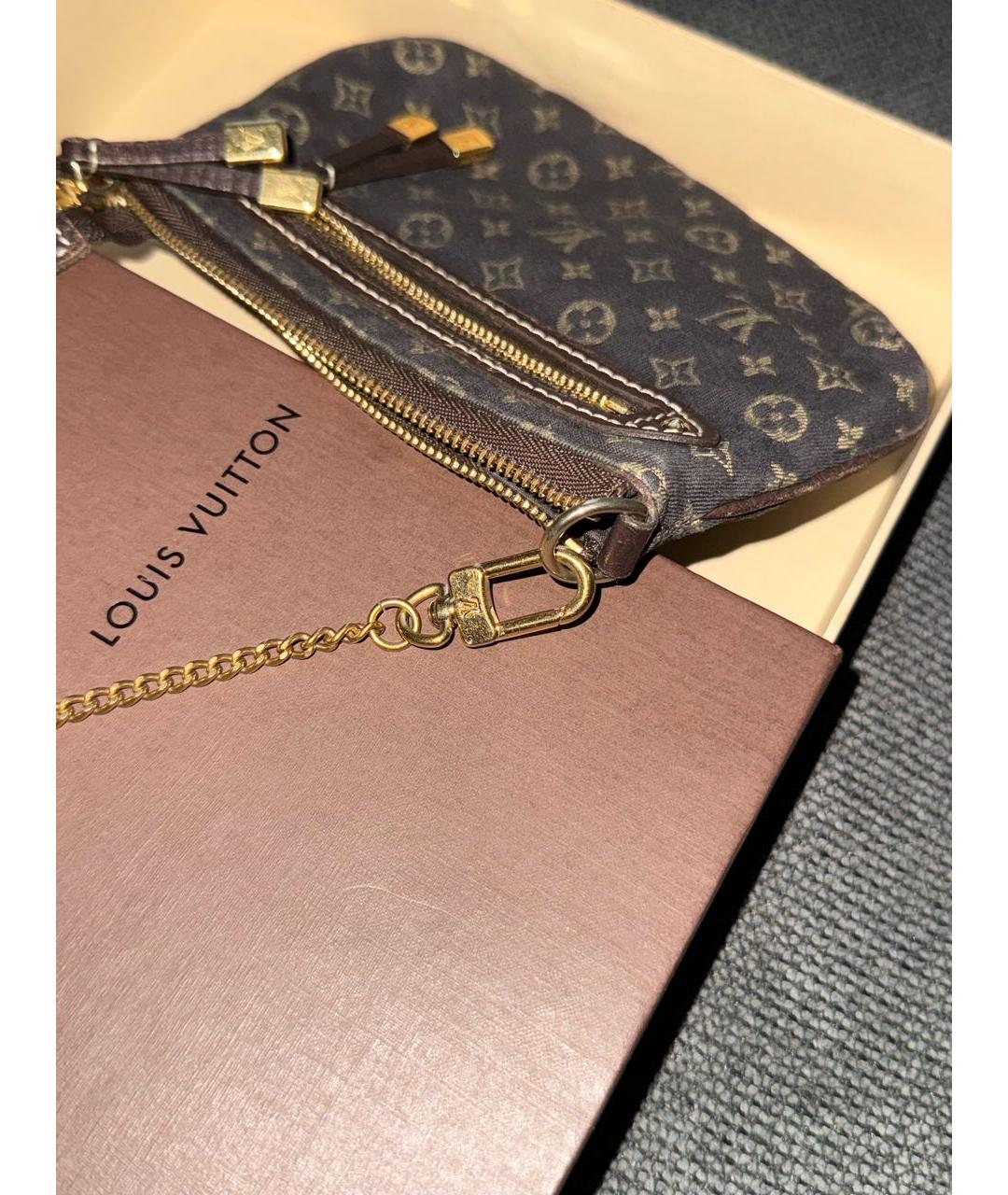 LOUIS VUITTON Коричневая деним сумка с короткими ручками, фото 4