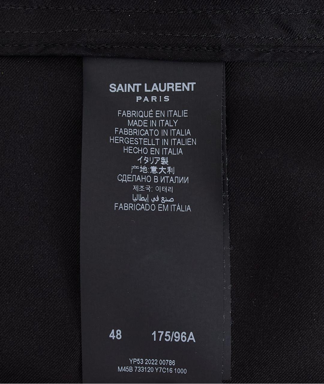 SAINT LAURENT Черный шелковый тренч/плащ, фото 5